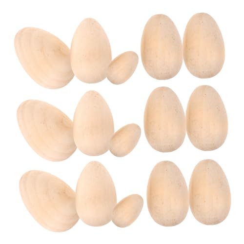 15 Stück Holz Eier DIY Simulation Eier für Osterdekoration Bastelprojekte und Gartenverschönerung Unbemalt aus Natürlichem Holz Kreative Bastelideen 15 Stück Holz Eier DIY Simulation Eier für Osterdekoration Bastelprojekte und Gartenverschönerung Unbemalt aus Natürlichem Holz Kreative Bastelideen von Holibanna