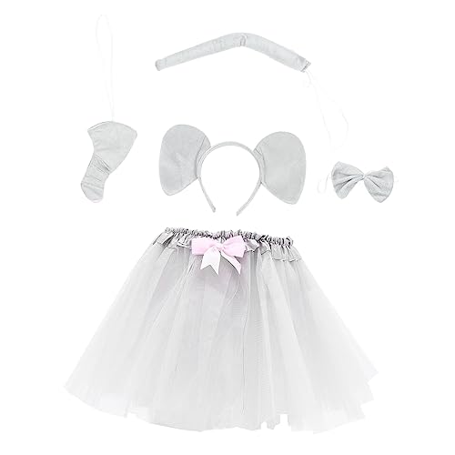 1Satz Elefantenkostüm für Teiliges Tierkostüm mit Haarreifen Elefantenohren Fliege für Karneval Halloween Kostümpartys von Holibanna
