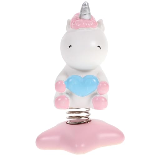 1stück Einhorn Wackelfigur Aus Umweltfreundlichem Resin Süßes Auto Ornament Für Armaturenbrett Büro Schlafzimmer Und Mehr Rosa Dekoratives Accessoire Für Fröhliche Fahrten von Holibanna