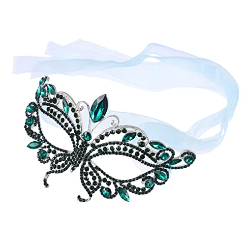 Holibanna 1 PC Kristallband Strass Für Gesicht Abschlussball Party Halloween Masken Cosplay Kostüm Outfit Partykostüm Maskerade Weibliches Halloweenkostüm Grüne Legierung von Holibanna
