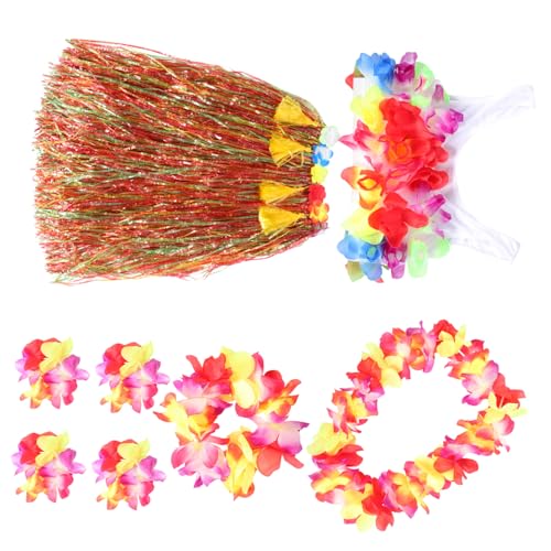 Holibanna 1 Satz Bunter Grasrockanzug tropische Girlande Luau Partyrock aufblasbares Kostüm Hula-Tanz-Girlande sommer dekoration hawaiianisches Outfit Lei-Armbänder Kunststofffaser Yellow Holibanna 1 Satz Bunter Grasrockanzug tropische Girlande Luau Partyrock aufblasbares Kostüm Hula-Tanz-Girlande sommer dekoration hawaiianisches Outfit Lei-Armbänder Kunststofffaser Yellow von Holibanna