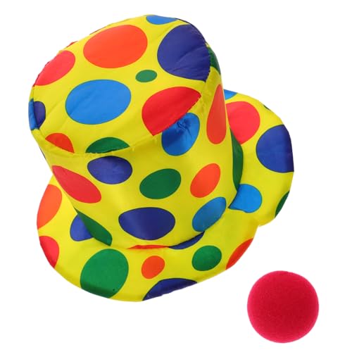 Holibanna 1 Satz Clown Kostüm Zubehör Teiliges Kostüm Hut Clown Nase Für Fasching Halloween Partys Lustige Requisiten Für Erwachsene Für Unvergessliche Feiern 2 Stück von Holibanna