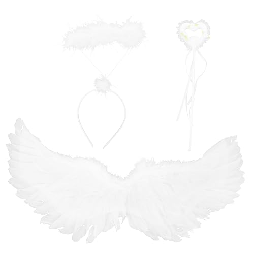 Holibanna 1 Satz Engelsflügel für Kostüm Zubehör mit Haarreif Zauberstab Accessoires für Halloween Karneval Cosplay Bühnenaufführungen Weiße Federn Langlebig Holibanna 1 Satz Engelsflügel für Kostüm Zubehör mit Haarreif Zauberstab Accessoires für Halloween Karneval Cosplay Bühnenaufführungen Weiße Federn Langlebig von Holibanna