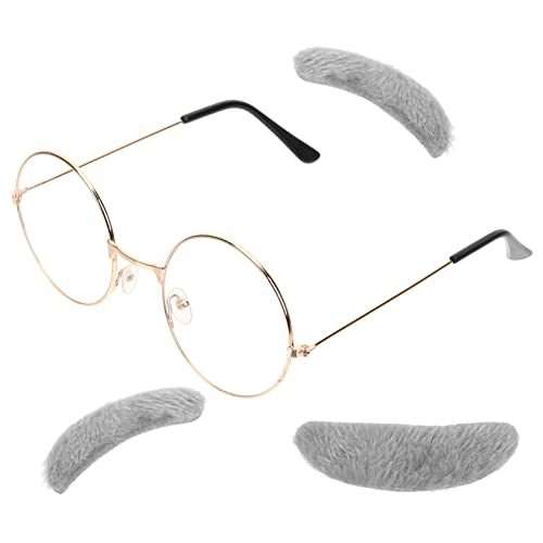 Holibanna 1 Satz Fake-Bart-Set ältere Schnurrbart des Alten Mannes für Fasching zubehör faschingsaccessoires Brille Herren perücke Alter Mann Kostüm für Alter Mann Kinderkostüm von Holibanna