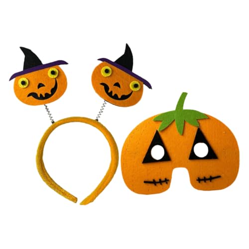 Holibanna 1 Satz Kürbis -stirnbandmaske Led Kürbis-design-stirnband Maskerademaske Schaum Gefälscht Halloween-haar-accessoire Halloween-maske Beängstigend Kürbisse Orange Vlies von Holibanna