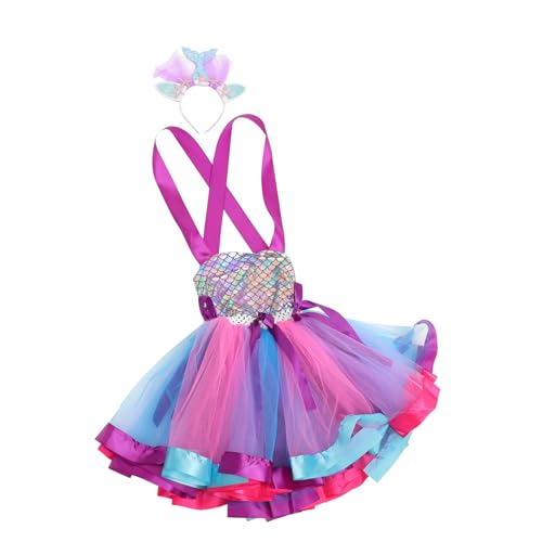 Holibanna 1 Satz Meerjungfrau Sommerkleid Meerjungfrau-tutu-kleid Mädchen Geburtstag Halloween-meerjungfrau-kostüm Für Party Leistungskostüme Meerjungfrauen-kostümset Cosplay-kleid Polyester von Holibanna