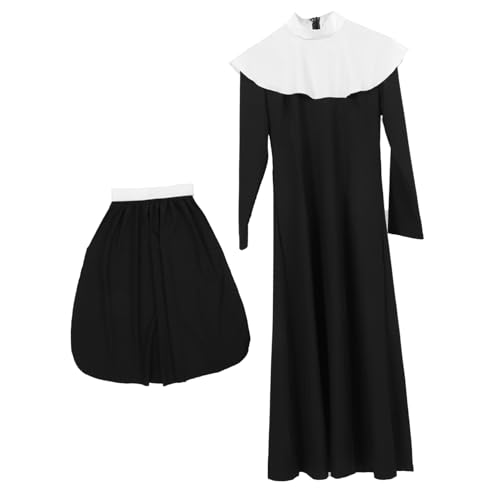 Holibanna Kostüme Costume 1 Satz Nonnenkostüm in Übergröße Maske Meerjungfrau Halloween Vampir Legenden Cosplay-nonnenkostüm Nonnenkostüm Für Damen Frauen Nonne Kostüm Nonnenkleidung Elasthan Holibanna Kostüme Costume 1 Satz Nonnenkostüm in Übergröße Maske Meerjungfrau Halloween Vampir Legenden Cosplay-nonnenkostüm Nonnenkostüm Für Damen Frauen Nonne Kostüm Nonnenkleidung Elasthan von Holibanna