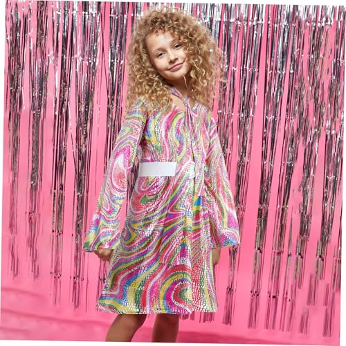Holibanna 1 Satz Rave Retro-kleid Für Kleine Mädchen Mädchenkleid Vintage-kleid Für Kleine Mädchen Tutu-kleid Für Mädchen Mädchen Kleid Disco-kleid Retro-kleid Mit Langen Ärmeln Stoff von Holibanna