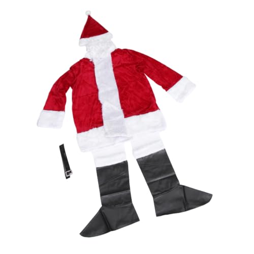 Holibanna 1 Satz Weihnachtsmann-kleidung Weihnachten Mr. Santa Kostüm Weihnachtsmann-outfit Santa Weihnachtsmütze Weihnachtsmann Kleidung Kleider Rot Polyester Männlich Cosplay von Holibanna