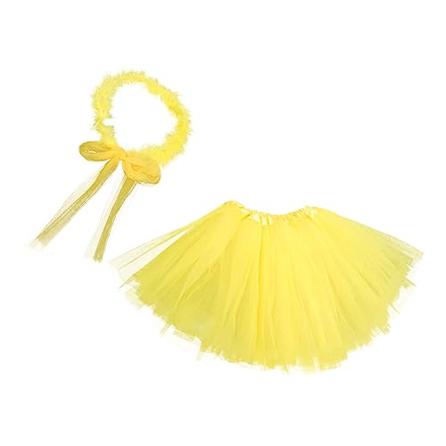 Holibanna 1 Satz verkleiden sich Kleidung Fröhliche Halloween-Tags Kostüm Party halloween costume halloween kleidung Cosplay-Rock Gazerock mit Stirnband Plastik Yellow von Holibanna
