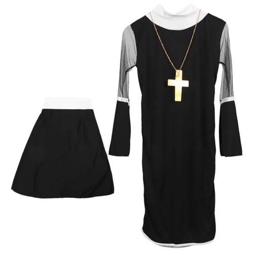 Holibanna Nonnen-outfit Für Damen Übergröße Nonnenkleid Gruseliges Nonnenkostüm Halloween-partykleidung Cosplay-requisiten Für Erwachsene Holibanna Nonnen-outfit Für Damen Übergröße Nonnenkleid Gruseliges Nonnenkostüm Halloween-partykleidung Cosplay-requisiten Für Erwachsene von Holibanna