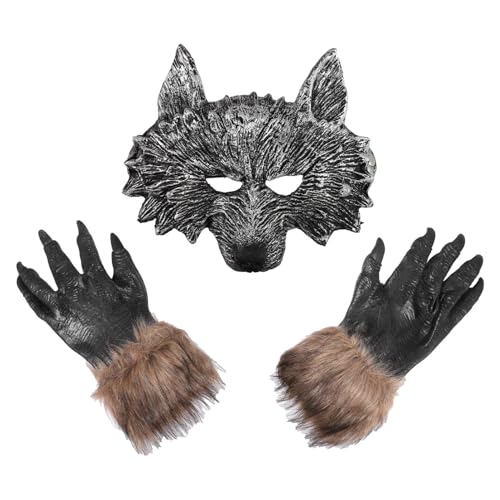 Holibanna 1 Set Halloween Werwolf Maske Halloween Werwolfhandschuhe Halloween Wolf Handschuhe von Holibanna
