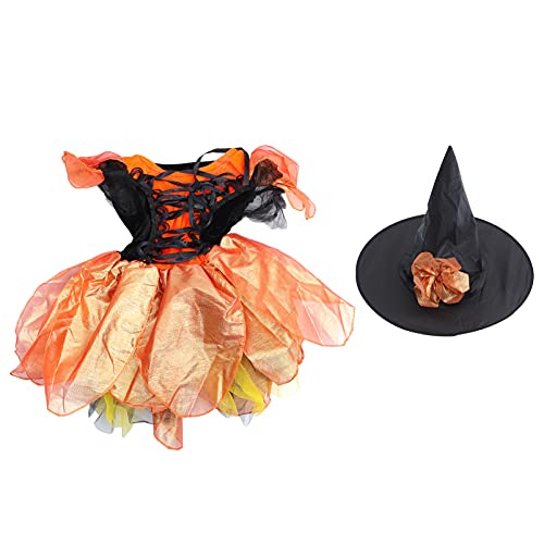Holibanna Kostüme Für Jungen Und Mädchen Hexenkleid Mit Hut Halloween-hexenkostüm 110 Cm Für Die Bühnenperformance Der Halloween-party von Holibanna