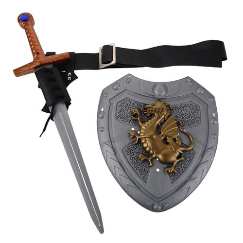Holibanna 1 Set Ritterkostüm: Mittelalterlicher Ritter-Cosplay-Schild und Schwertscheidengürtel – -Renaissance-Kostüm-Requisiten für Halloween und Party-Dekorationen von Holibanna