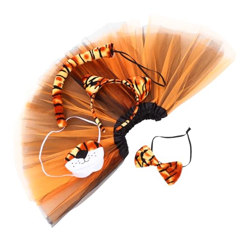 Holibanna 1satz Tiger Kostüm Set Teiliges Cosplay Zubehör Mit Haarreif Fliege Und Tutu-rock Für Karneval Partys Und Halloween-dress-up von Holibanna