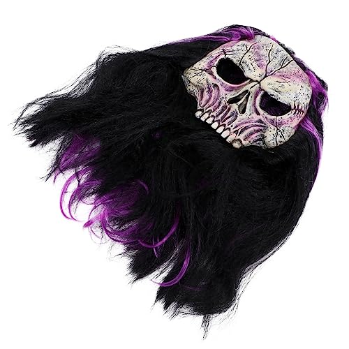 Holibanna 1 Stk Haare Bucktooth Skull Maske Halloween gruselig Halloween-Zombie-Maske Kostüme halloween schminke halloween make up kleidung Dekorative Maske gruselige Maske Emulsion von Holibanna