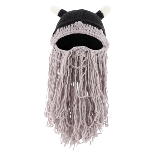 Holibanna 1 Stück Bärtiger Hut Cosplay-hut-requisiten -bart-hut Kopfbedeckung Aus Ochsenhorn Kopfbedeckung Mit Großem Bart Kopfbedeckung Lustiger Wikingerhut Grey Garn von Holibanna