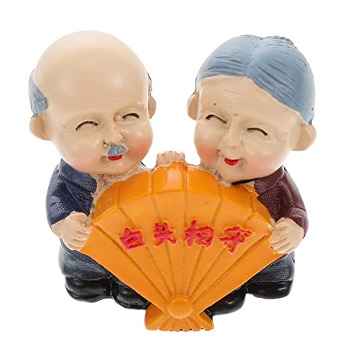 Holibanna 1 Stück Elderly Couple Miniature Figurines Dekorative Opa Oma Figuren für Geburtstagskuchen Tortendeko für Feiern Hochzeiten und Jubiläen Niedliche Wohnaccessoires aus Harz von Holibanna
