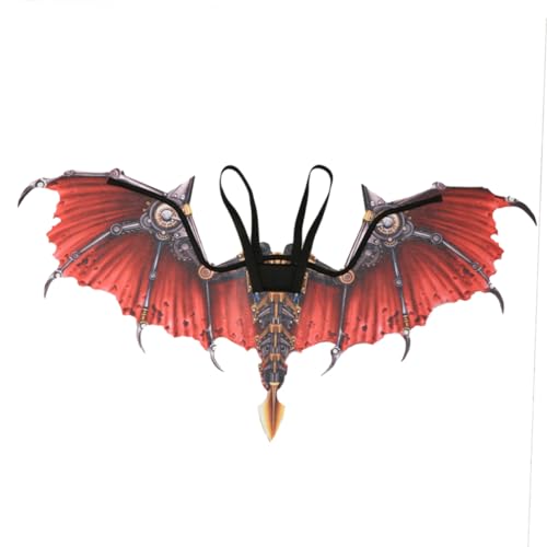 Holibanna Halloween Karneval Zubehör Engel Drachenflügel Vlies Cosplay Party Flügel Faltbare Steampunk Flügel Rot von Holibanna