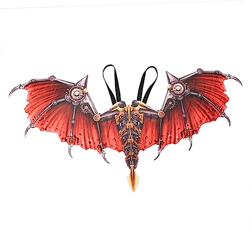 Holibanna 1 Stück Halloween-Flügel halloween wings Steampunk-Flügel Halloween Kostümzubehör faltbare Partyflügel Erwachsene Dampfpunk Kostüme Karnevalsflügel Cosplay-Party-Flügel rot von Holibanna