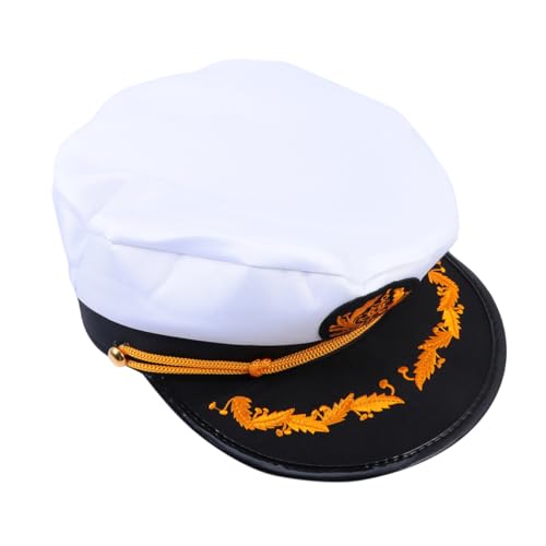 Holibanna 1 Stück Kapitänsmütze Weiß Kostümzubehör für Erwachsene für Halloween Themenpartys und Events Langlebig und Stylisch für Erwachsenen von Holibanna