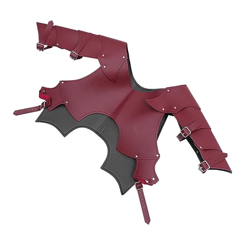 Holibanna 1 Stück Krieger -Schulterpanzeranzug Bindungsanzug Kostüm Rüstungen aus PU-Leder rot Holibanna 1 Stück Krieger -Schulterpanzeranzug Bindungsanzug Kostüm Rüstungen aus PU-Leder rot von Holibanna