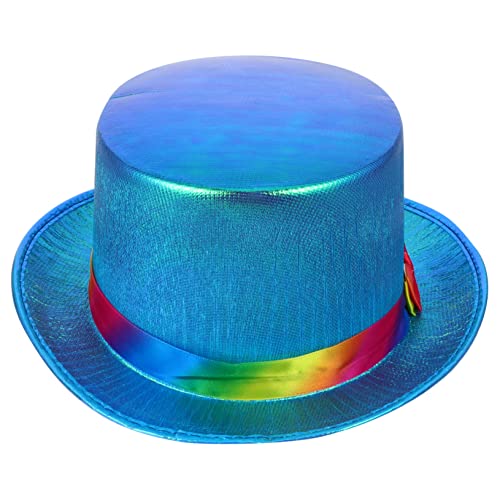 Holibanna 1 Stück Retro Jazz Hut für Cosplay und Bühnenaufführungen Stilvoller Party Hut Glänzendem Blau für Kostüme und Veranstaltungen von Holibanna