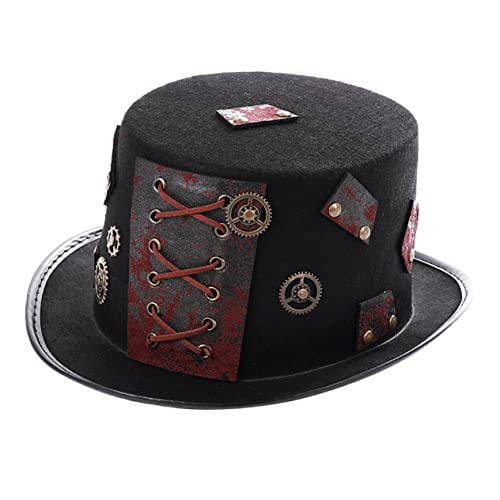 Holibanna 1 Stück Steampunk Hut für Cosplay und Halloween Einheitsgröße Leicht und Hochwertigem Material für Retro und Punk Styles für Festivals und Kostümpartys von Holibanna