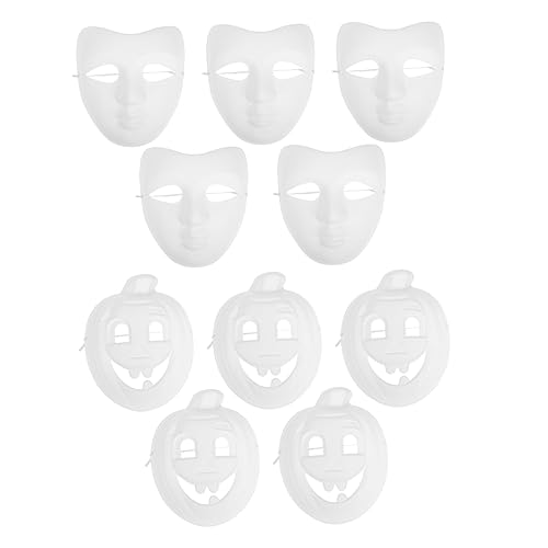 Holibanna Halloween Deko 10er Set Diy Weiße Papiermasken Leere Pulp Masken Für Halloween Karneval Bastelprojekte Ideal Bemalen Gestalten Für Erwachsene Maske Halloween von Holibanna