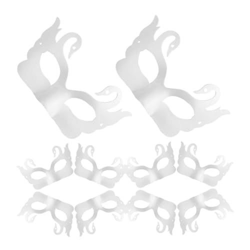 Holibanna 10 Stück Weiße Halloween-masken Halbe Papiermaske Kosmetikzubehör Karnevalsmaske Bastelmaske von Holibanna
