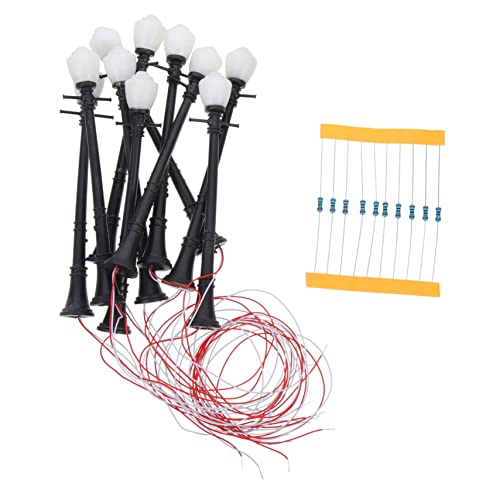 Holibanna 10 Stück Maßstab Weißlicht LED Modellbau Garten Lampen für Puppenhaus Dekoration Micro Landschaft von Holibanna