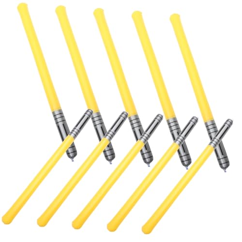 Holibanna 10 Stück Teiliges Aufblasbares Lichtschwert PVC für Kindergeburtstag Poolparty Cosplay Gelb Leicht Aufzublasen als Pool und Partyzubehör von Holibanna