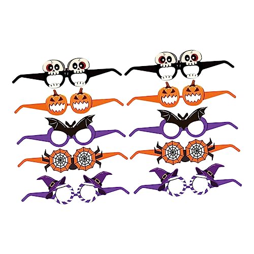 Holibanna 10 Stück Teiliges Halloween Partybrillen Leichte Tragbare Papierbrillen mit Cartoon Kürbis Motiven Vielseitige Festival Accessoires für Karneval Kostüm und Themenpartys von Holibanna