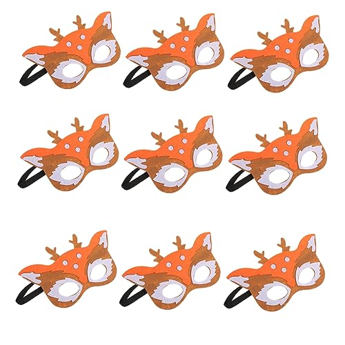 Holibanna 10 Stück Teiliges Süße Cosplay Tiermasken aus Atmungsaktivem Vliesstoff Realistische Hirschgesichter Hautfreundlich für Halloween Party Kinderfest Bühnenauftritte Lustige von Holibanna