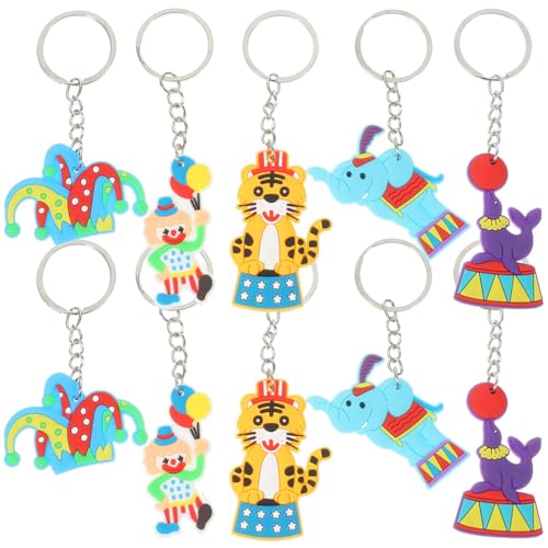 Holibanna 10St Zirkus Schlüsselanhänger Rucksackanhänger Schlüsselanhänger für die Karnevalsparty schlüsselanhänger personalisiert schlusselanhager personalisierte Taschen von Holibanna
