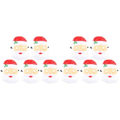 Holibanna 10 Stk weihnachtsdeko faschingsmasken Weihnachtsmann-Maske weihnachtsmaskerade maske Weihnachtsmann-Kostüm Weihnachts-Sankt-Maske lustige maske für weihnachten Abschlussball Bart von Holibanna