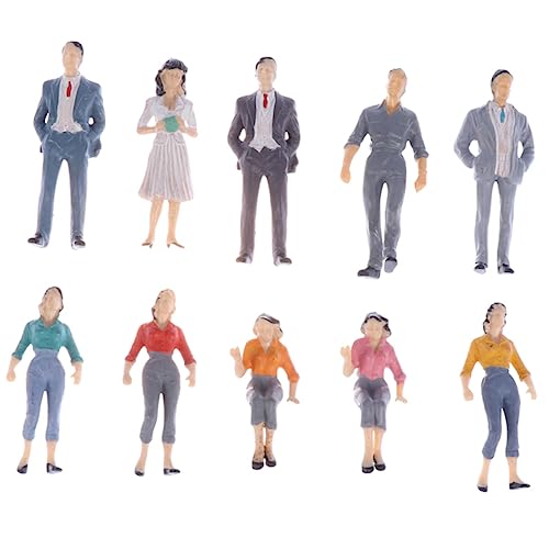 Holibanna 10Stücke Miniaturfiguren Hochwertigem Bemalte Personen für Zuglayout und Architektur Farben für Modellbahnen von Holibanna