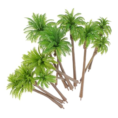 Holibanna 12 Stück Kokosnussbaum-Modell Sandtisch künstliche Palmen tropisch Mini-Szenen-Layout-Modell Blätter Sandtischbaummodell Mini-Landschaftsmodell Plastik von Holibanna