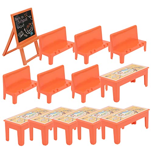 Holibanna 13 Stück Schreibtischstuhl Modell Puppenhaus-Schulbank Mini-klassenzimmer-Ornamente Mini-klassenzimmermöbel Klassenzimmer Schreibtisch Mini-schulbedarf Für Puppen Plastik von Holibanna