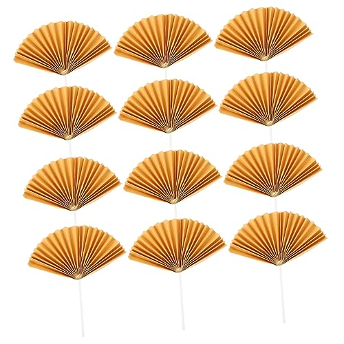 Holibanna 16 Stück Teiliges Papierfächer Cake Topper für Geburtstagsfeiern Dekorationen für Torten und Cupcakes Goldene Farbe für Hochzeiten Shower und Holibanna 16 Stück Teiliges Papierfächer Cake Topper für Geburtstagsfeiern Dekorationen für Torten und Cupcakes Goldene Farbe für Hochzeiten Shower und von Holibanna