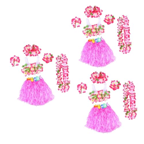 18 Stk Kostüme hawaiianisches Lei-Kostüm hawaiianische Partyarmbänder mottoparty hawaii hochzeitslaken Abendkleider für Frauen formell Halsband für Damen Grasrock für Kinder Strand von Holibanna