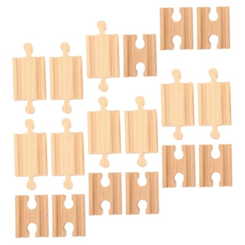 Holibanna 18Stücke Teiliges Holzspielzeug Gleiszubehör für Eisenbahnstrecken Eigenes Schienensystem mit Holzblöcken für Kreative Spielstunden Gedächtnis von Holibanna
