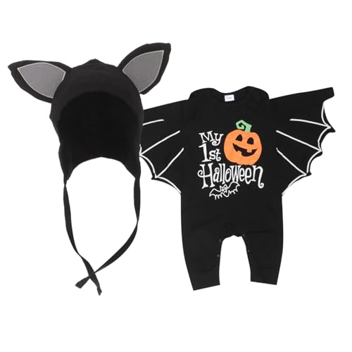 Holibanna 1Satz Halloween Strampler Mit Mütze Outfit Mit Fledermaus Ärmeln Hautfreundliche Babykleidung Für Kostüm Für Halloween Partys Tägliche Anlässe von Holibanna