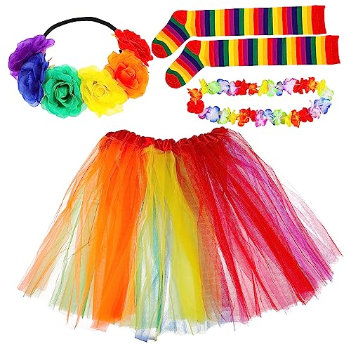 Holibanna 1satz Regenbogen Tüllrock Mit Socken Haarreif Und Lei Kostüm Für Pride-feiern Karneval Und Cosplay Auffällige Für Partys Holibanna 1satz Regenbogen Tüllrock Mit Socken Haarreif Und Lei Kostüm Für Pride-feiern Karneval Und Cosplay Auffällige Für Partys von Holibanna