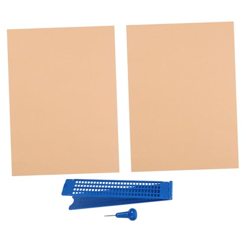 Holibanna 1Satz Wiederverwendbare Braille Schiefertafel Für Zeilen Kästchen Braille Stift Und Übungsblätter Braille Schreibboard Für Effektives Lernen von Holibanna