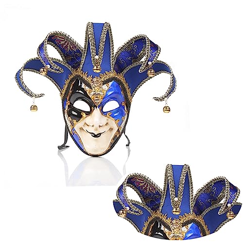 1stk Retro-clown-maske Zirkusclown Verkleiden Sich Cosplay-masken Maskerade Voll Halloween-kleidung Neuheit Halloween Cosplay-kostüm Venezianische Maskerade Venedig Jahrgang von Holibanna