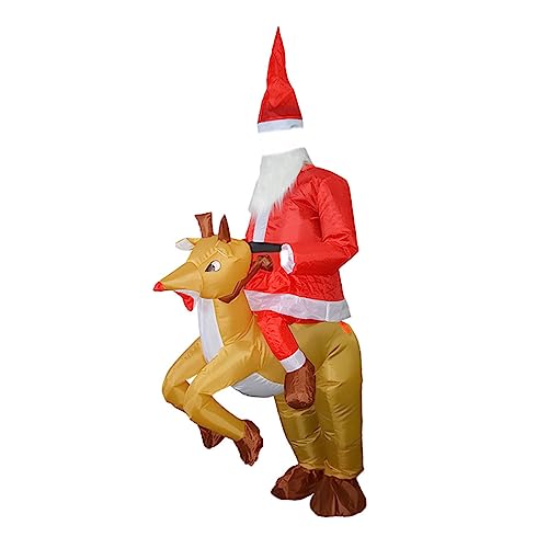 Holibanna Rollenspielkostüm 1stk Elch Und Weihnachtsmann Kostüm Weihnachtsmann-anzug Partei Aufblasbares Tuch Weihnachtsfeierdekoration Jesus-dekor Performance-kostüm Polyester Cosplay von Holibanna