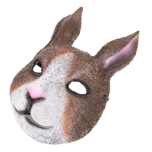 Holibanna 1stk Hasentiermaske Kaninchenmaske Led-maske Halloween Gasmaske Gesicht Hasenkostüm Für Erwachsene Cosplay- Halbe Hasenmaske Maskerade Halloween-maske Abziehmaske Pu-schaum von Holibanna