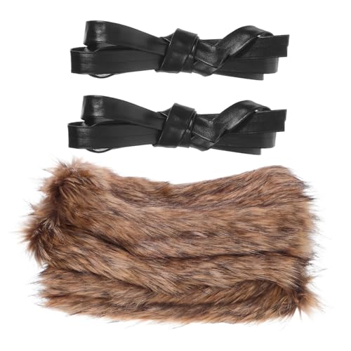 Holibanna 2 Paare Vintage Viking Flausche Beinschoner mit Verstellbaren Riemen für Mittelalter Cosplay Weiches für Halloween und Festlichkeiten von Holibanna