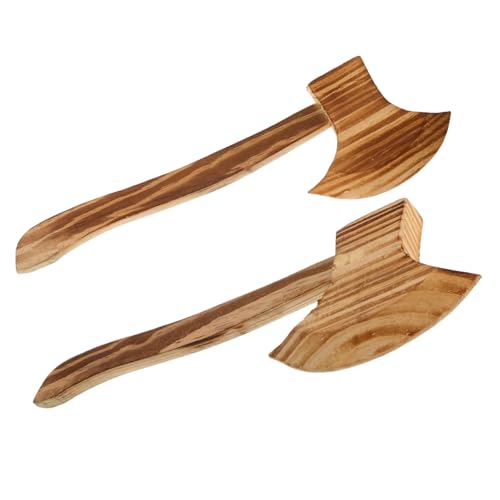Holibanna 2 STÜCK Holzäxte für Halloween Kostüme Hochwertige Requisiten Holz für LARP Cosplay und Dekoration Sicheres Scharfe Kanten von Holibanna